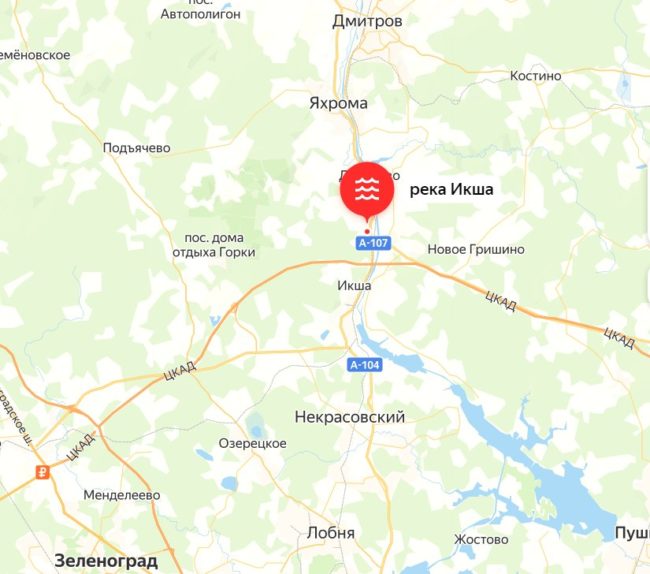 Река Икша на карте