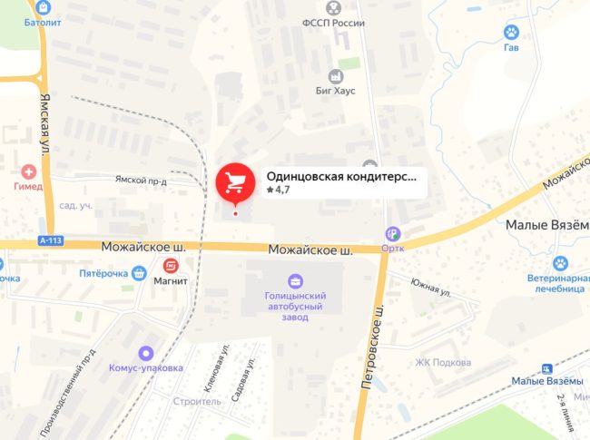 Кондитерская фабрика на карте