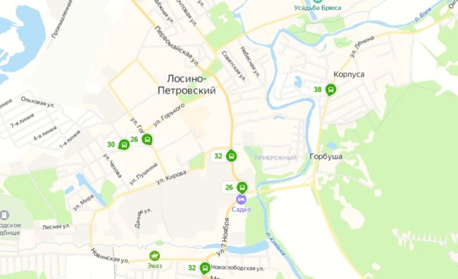 По городу ходят автобусы