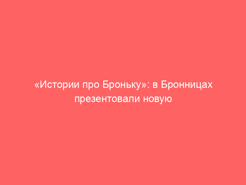 «Истории про Броньку»: в Бронницах презентовали новую детскую книгу о городе