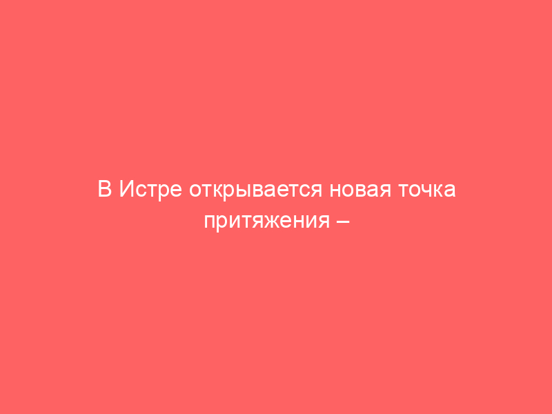 В Истре открывается новая точка притяжения – лесопарк «Соколиная гора»